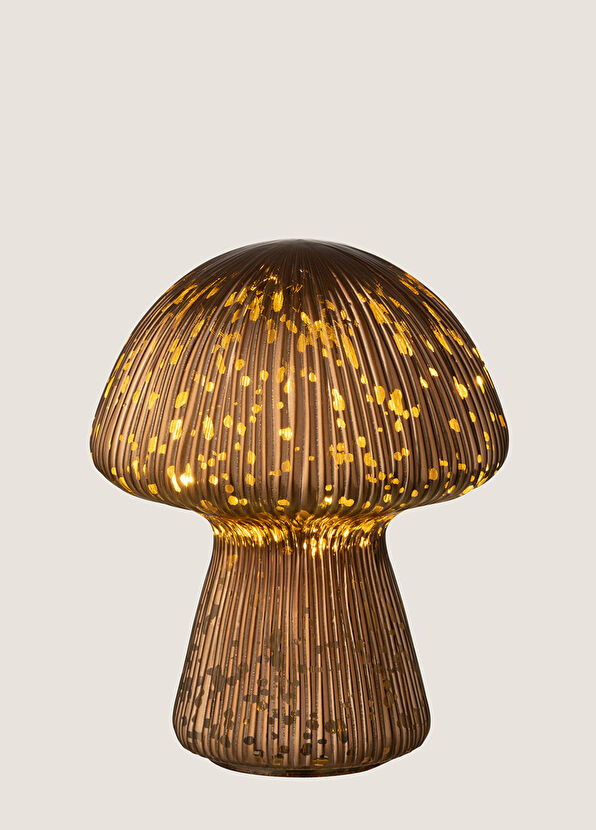 Chakra Bigo Dark Brown Led Mushroom Decorative Object - 2