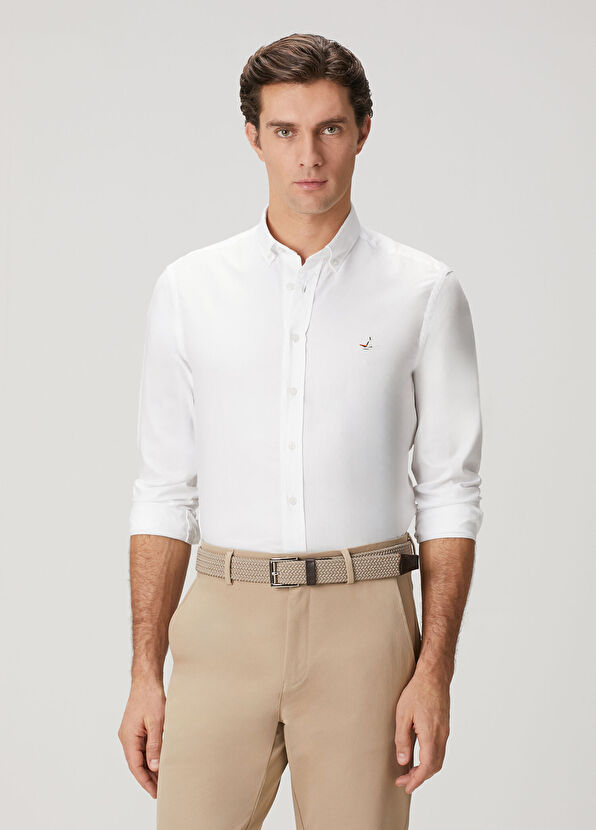 Beymen Club Comfort Fit White Oxford Shirt - 1