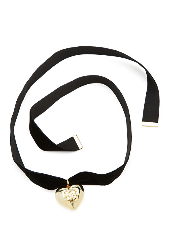 Anine Bing Chunky Heart Siyah Kadın Altın Kaplama Kolye - 1