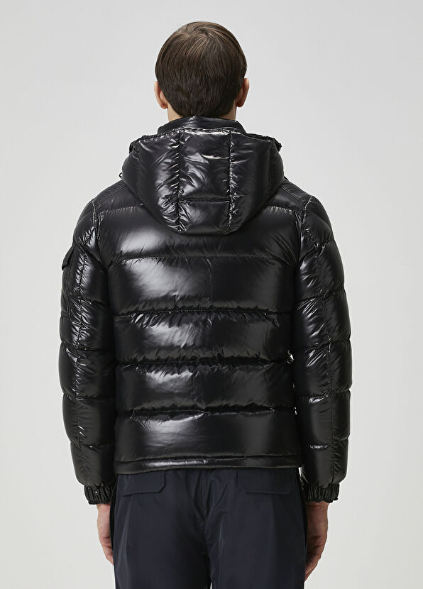 Moncler Black Hooded Puff Coat - 4