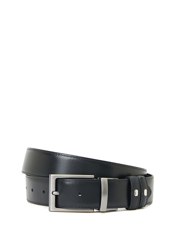 Beymen Club Siyah Çift Taraflı Erkek Deri Kemer - 2