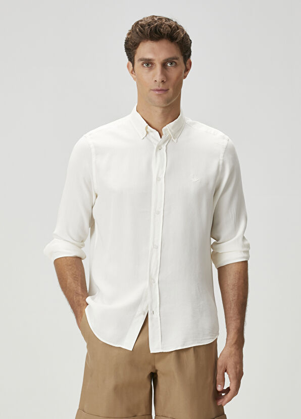 Beymen Club Comfort Fit White Lyocell Shirt - 3