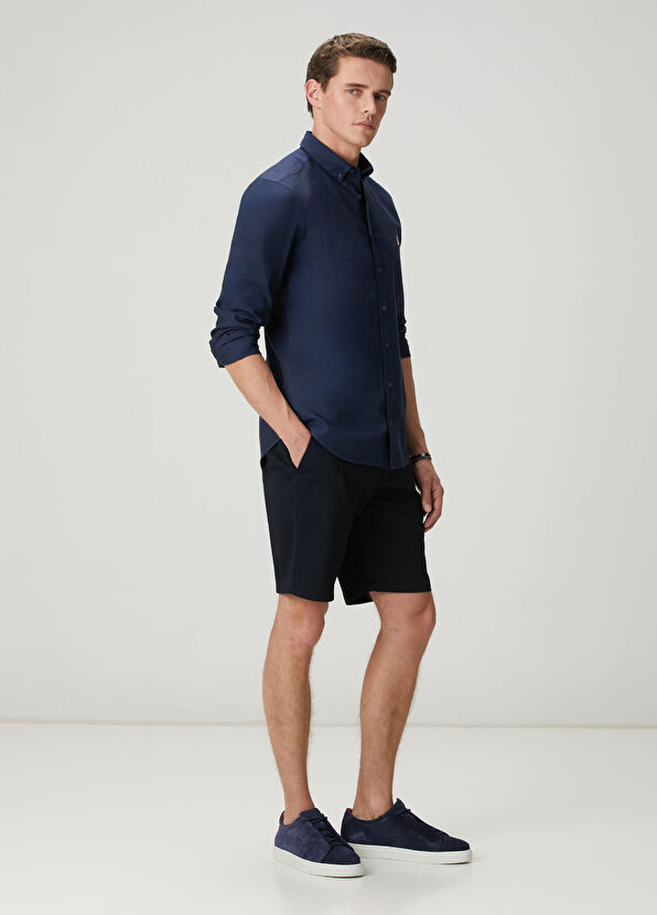 Beymen Club Slim Fit Navy Blue Oxford Shirt - 3