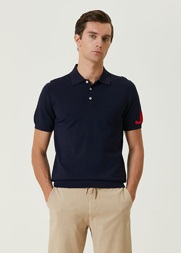 Beymen Club Lacivert Polo Yaka Kaz Jakarlı Kısa Kollu Triko - 4