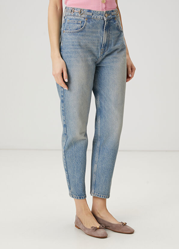 Beymen Club Blue Accessory Detailed Denim Pants - 4