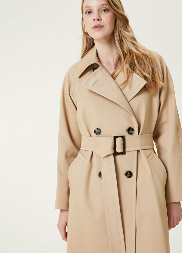Beymen Club Beige Belted Trench Coat - 4