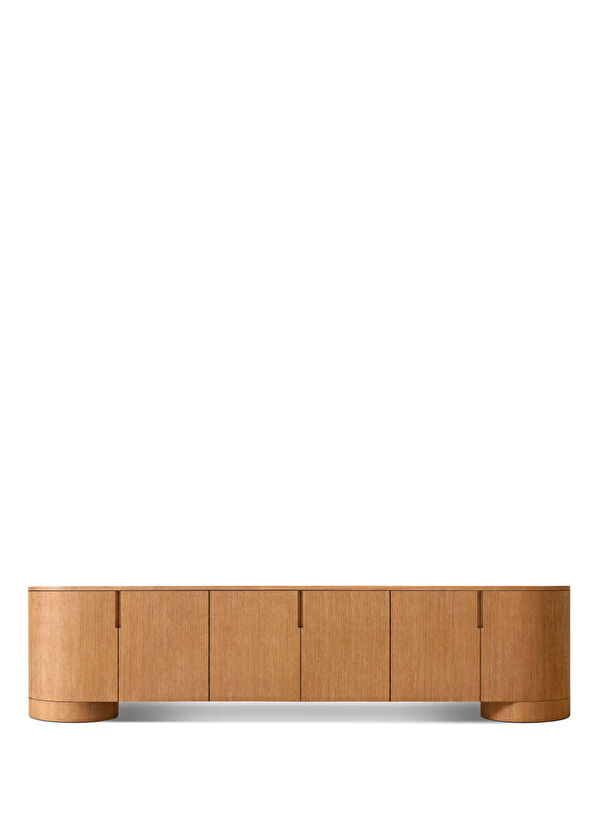 Latanwood Poseidon Naturel Meşe Ahşap 6 Kapaklı TV Konsolu - 2