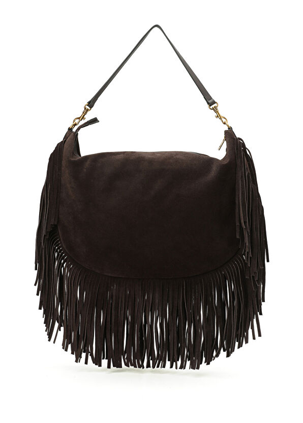Beymen Club Brown Tasseled Women's Suede Shoulder Bag Bag - 3