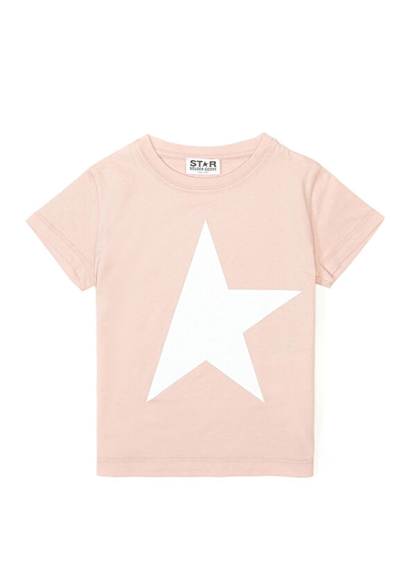 Golden Goose Pembe Logo Baskılı Kız Çocuk T-shirt - 1