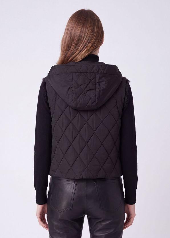 Beymen Club Black Back Puff Fur Vest - 1