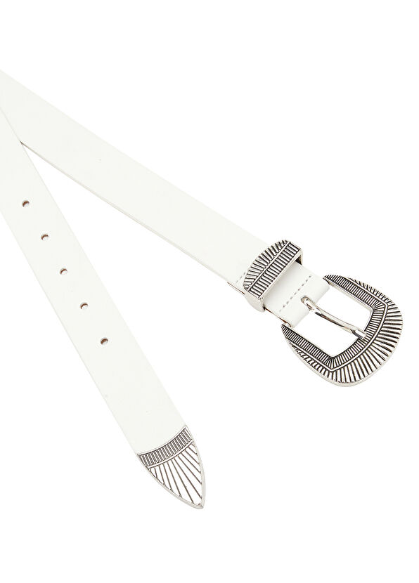Beymen Club Beyaz Kadın Deri Kemer - 2
