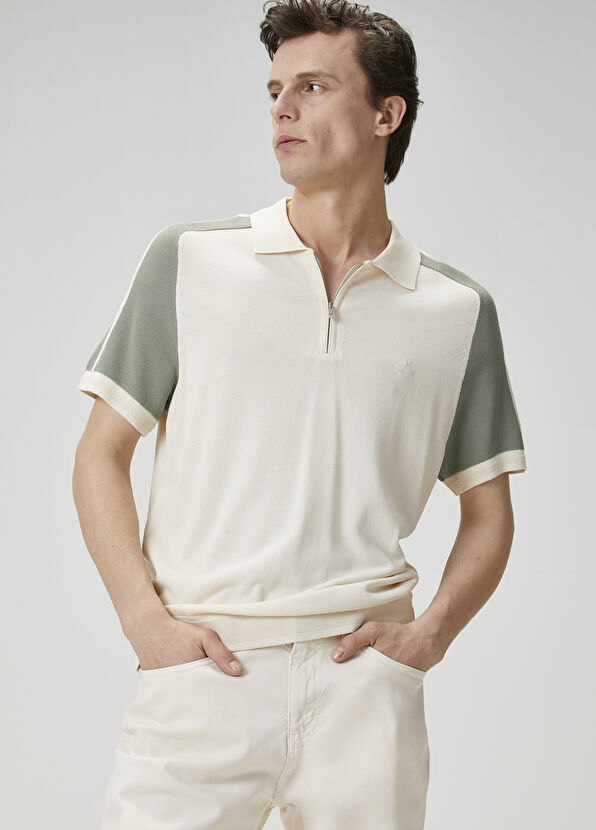 Beymen Club Krem Polo Yaka Kısa Kollu Triko - 1