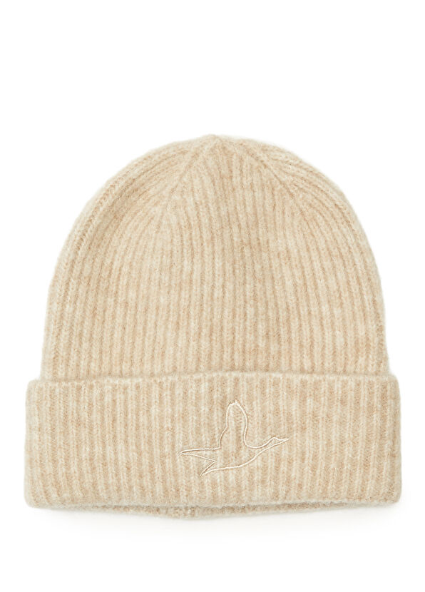 Beymen Club Ekru Kaz Nakışlı Kadın Yün Bere - 1