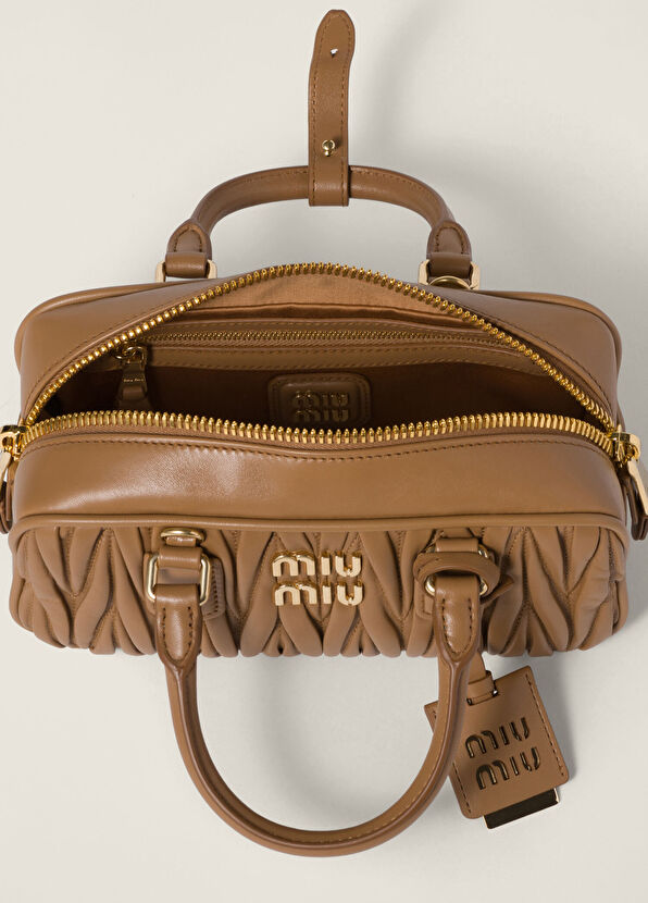 Miu Miu Arcadie Matelassé Brown Nappa Leather Women's Handbag - 4