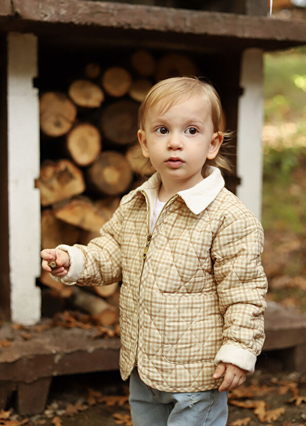 Ninova Kahverengi Kareli Erkek Bebek Mont - Görsel 3