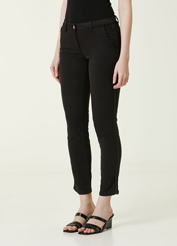 Beymen Club Siyah Dar Paça Crop Pantolon - 2