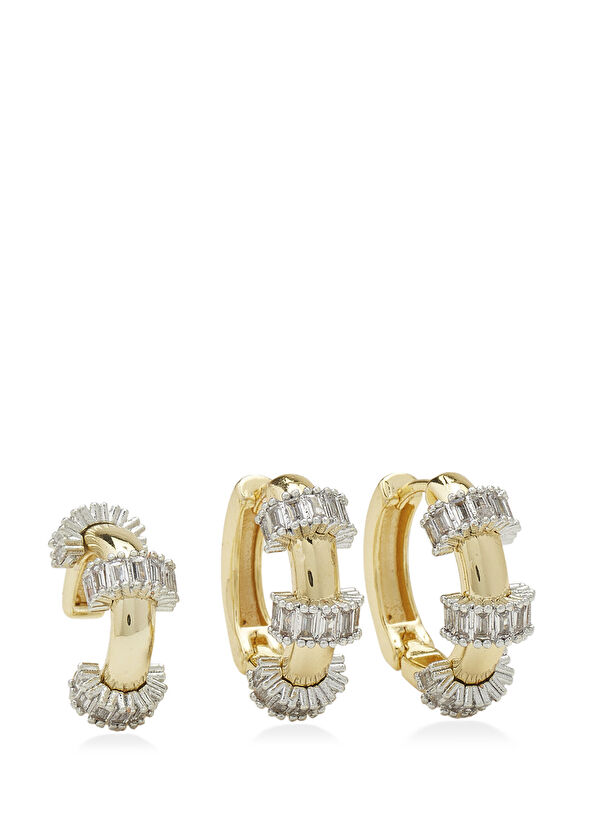 Beymen Club Gold Stone Detailed Women's Earrings - 2