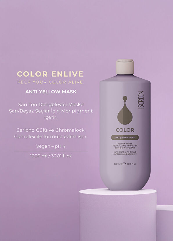 Screen Hair Care Color Anti-Yellow Anti-Yellow Revitalizing Shampoo 1000 ml - 2