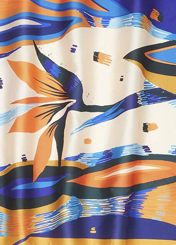 Beymen Club Çok Renkli Desenli 50x50 Kadın Saten Fular - 2