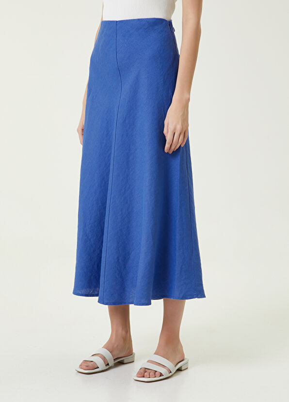 Beymen Club Mavi Midi Keten Etek - 2