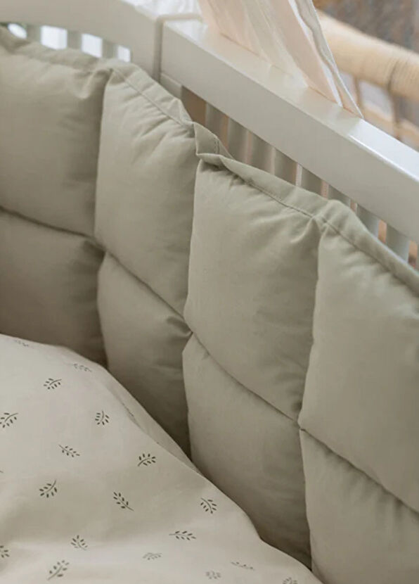 Sebra Mist Green Cotton Cradle Side Protection Pillow - 2