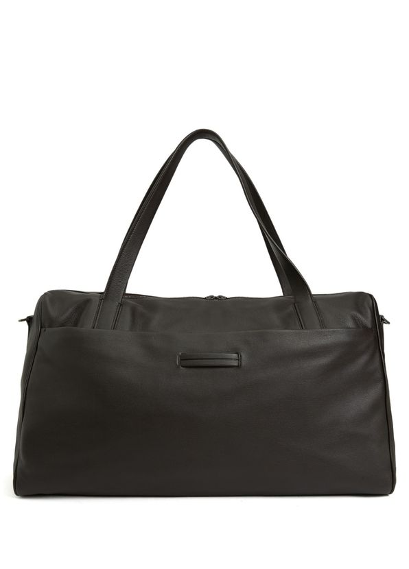 Zegna Dark Brown Men's Leather Travel Bag - 3