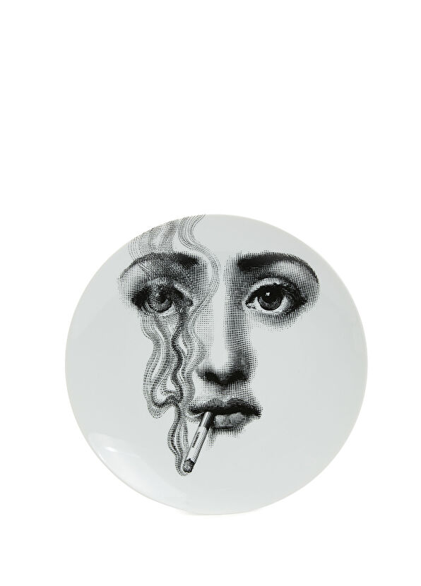 Fornasetti Tema e Variazioni Beyaz Porselen Dekoratif Tabak - 1