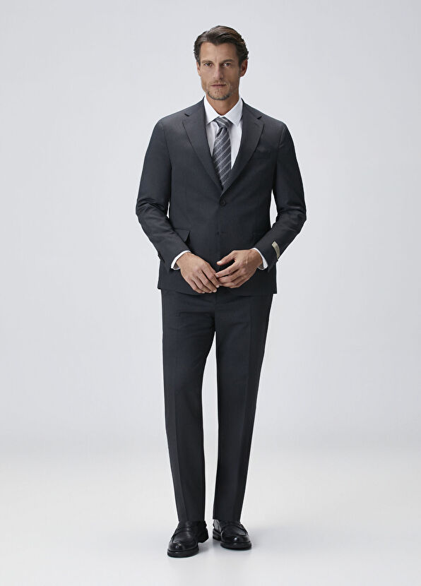 Drop 4 Füme Çizgili Yün Takım Elbise - Görsel 3