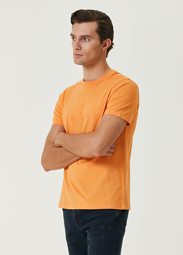 Beymen Club Turuncu Kaz Nakışlı T-shirt - 4