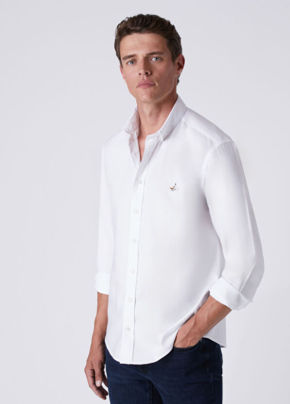 Beymen Club Comfort Fit White Oxford Shirt - 1