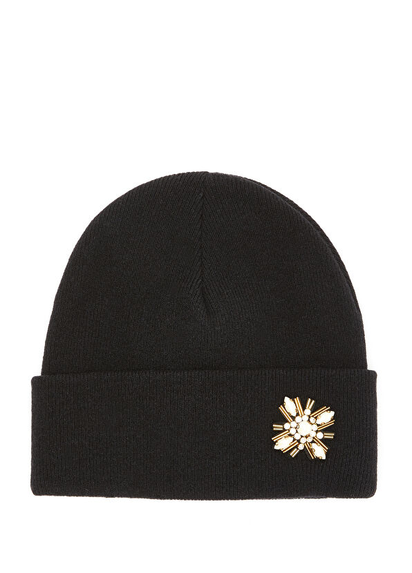 Beymen Club Siyah Taş Detaylı Kadın Yün Bere - 1