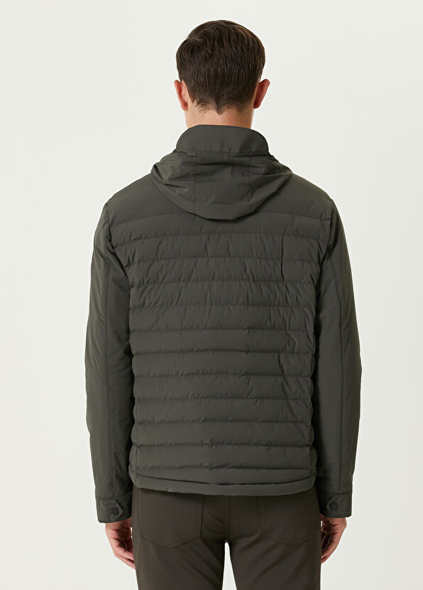 Beymen Club Haki Kapüşonlu Kapitoneli Mont - 4