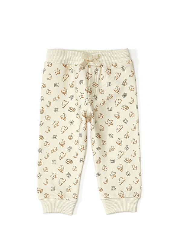 Dolce&Gabbana Bej Desenli Erkek Bebek Jogger Pantolon - 1