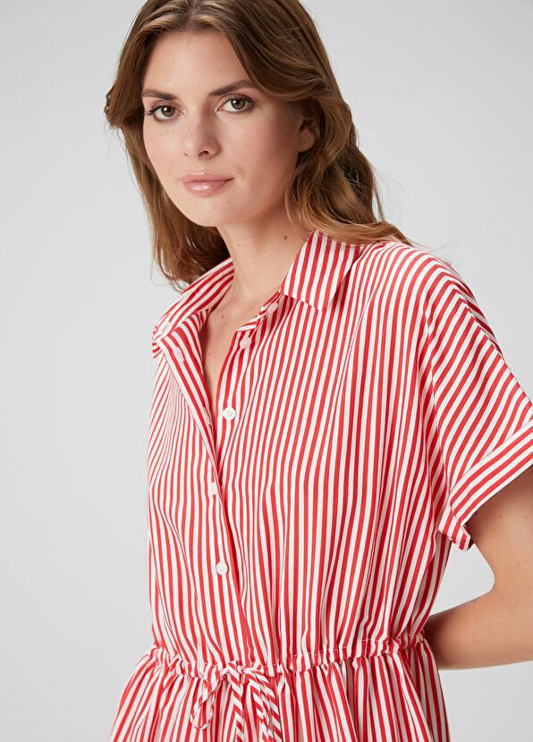 Beymen Club Kırmızı Çizgili Mini Elbise - 2