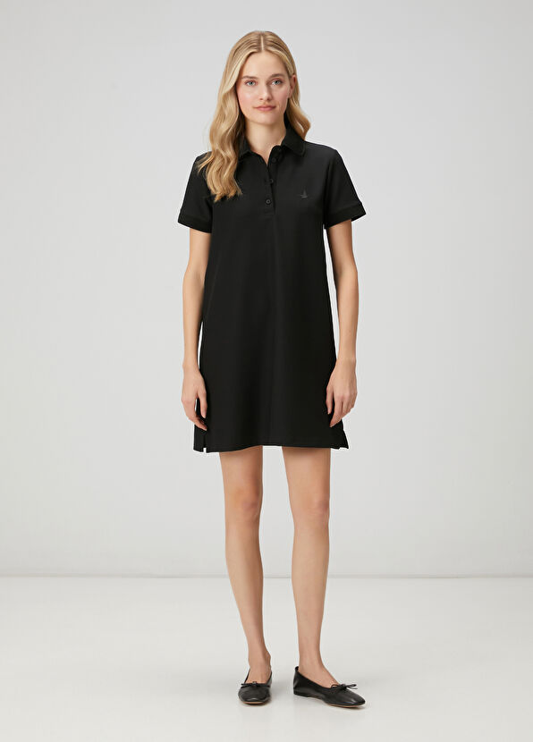 Beymen Club Siyah Mini Polo Elbise - 4