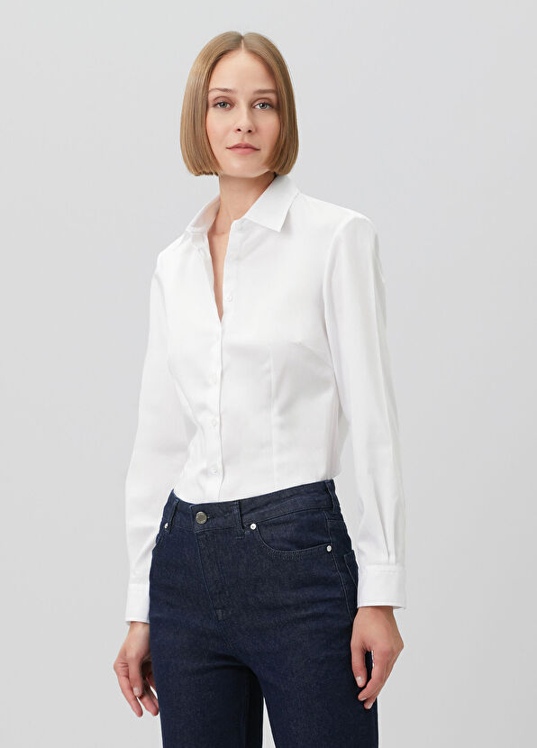Beymen Club Slim Fit Non-Iron White Classic Shirt - 1