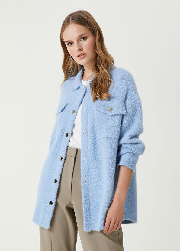 Beymen Club Mavi Tüy Dokulu Triko Hırka - 1