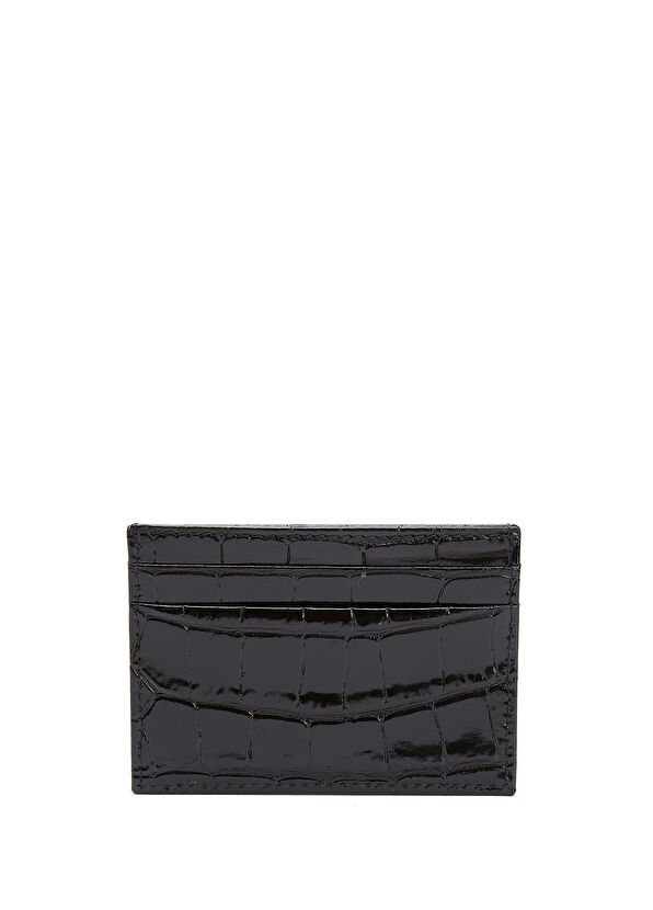 Beymen Club Black Crocodile Texture Women's Leather Cardholder - 2