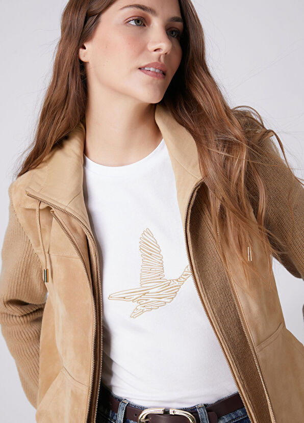 Beymen Club Camel Hooded Leather Jacket - 2