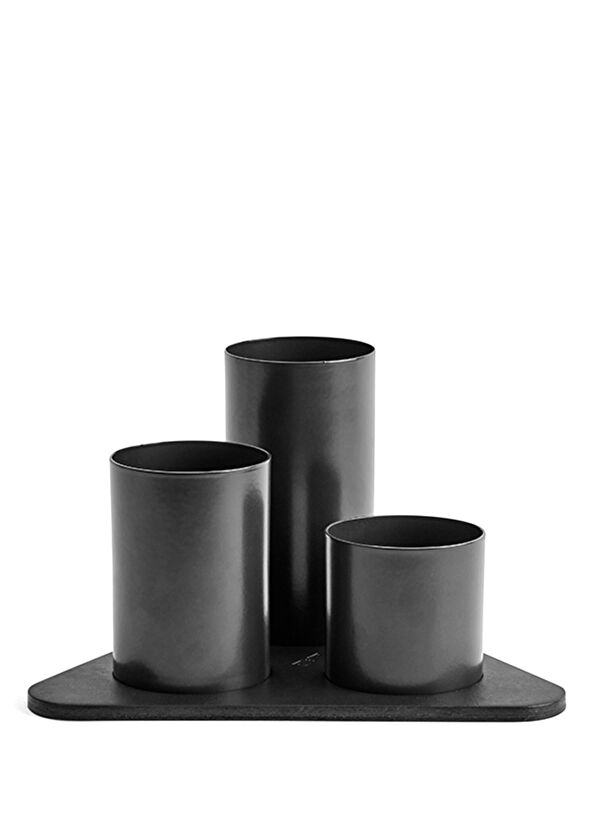 Uniqka Manhattan Black Leather Pen Holder - 1