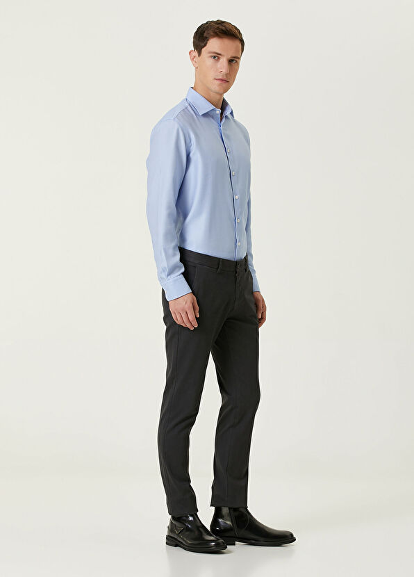 Beymen Club Comfort Fit Mavi Non-iron Armürlü Gömlek - 3