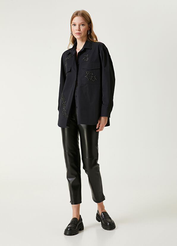 Beymen Club Black Embellished Technical Over Shirt - 3