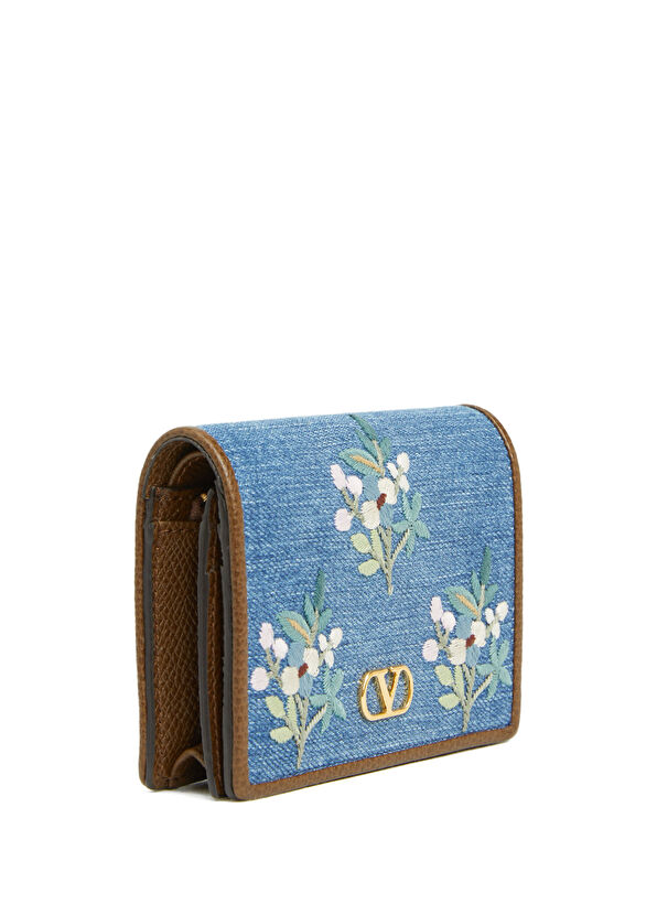 Valentino Garavani VLogo Blue Women's Denim Wallet - 2