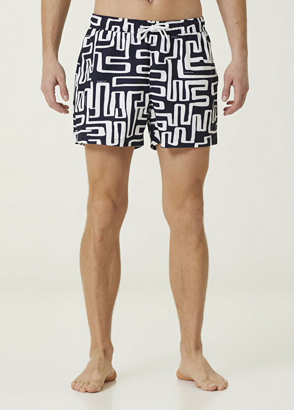 Beymen Club Navy Blue Geometric Patterned Swimsuit - 2