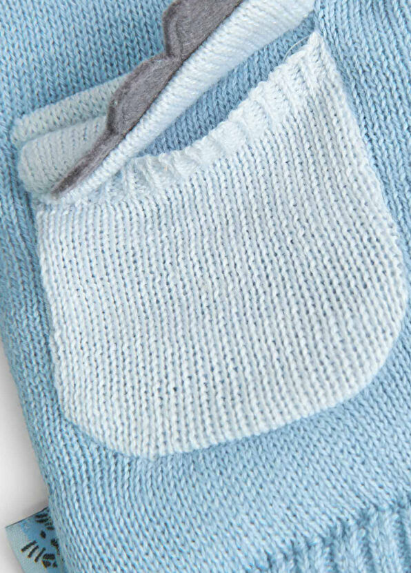 Boboli Blue Hooded Baby Boy Knitted Cardigan - 4