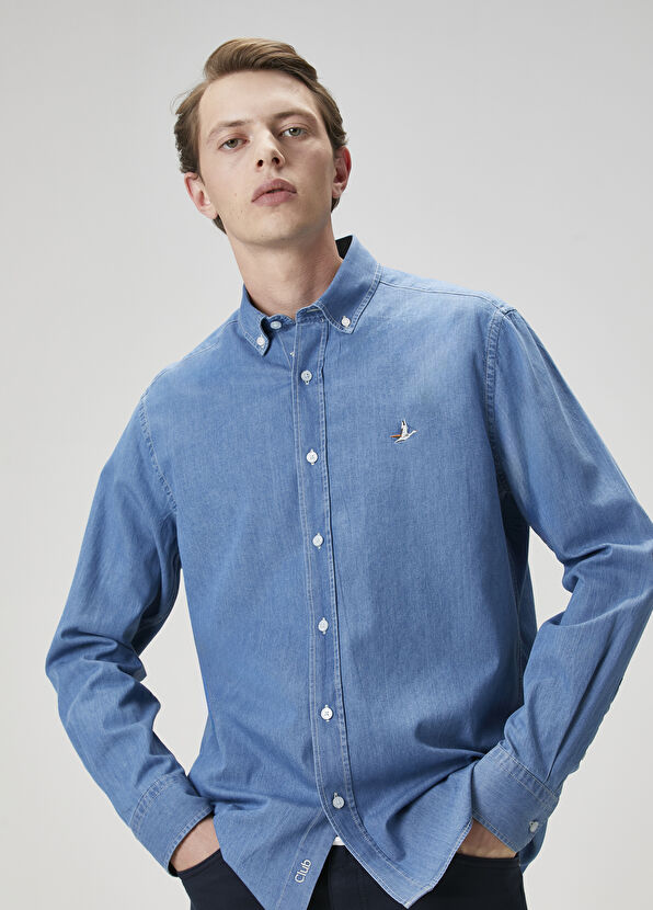 Beymen Club Comfort Fit Mavi Denim Gömlek - 1