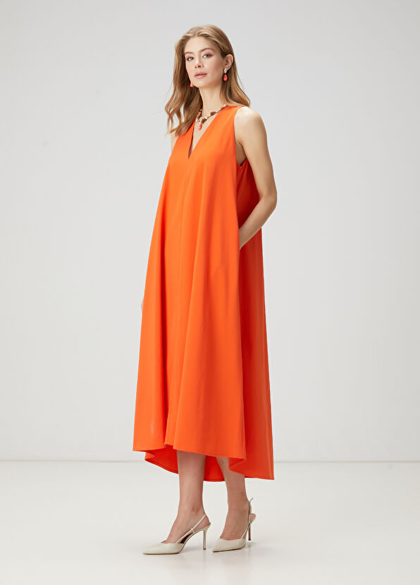 Beymen Club Mercan Evaze Midi Elbise - 2