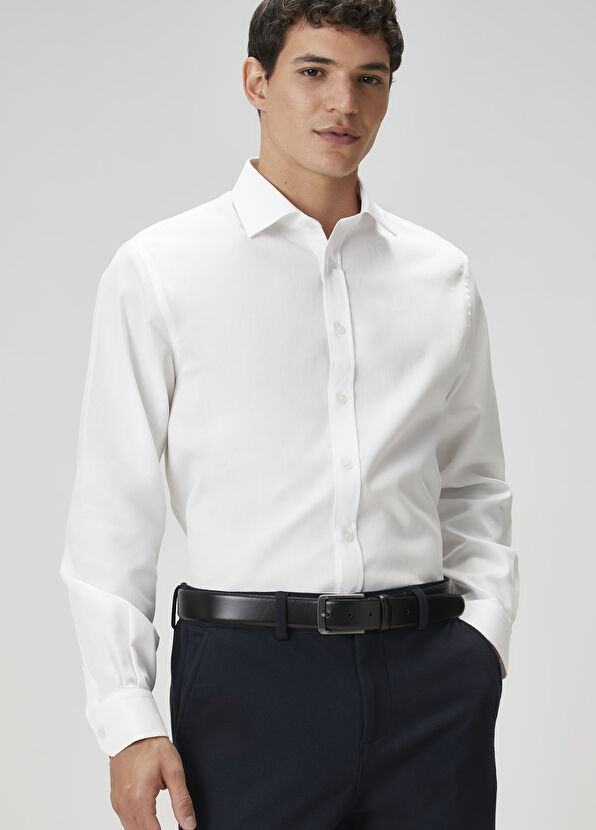 Beymen Club Relax Fit Beyaz Armürlü Gömlek - 2