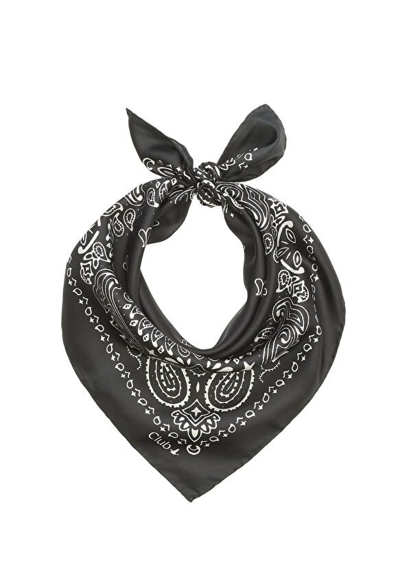 Beymen Club Black Patterned Silk Scarf - 3