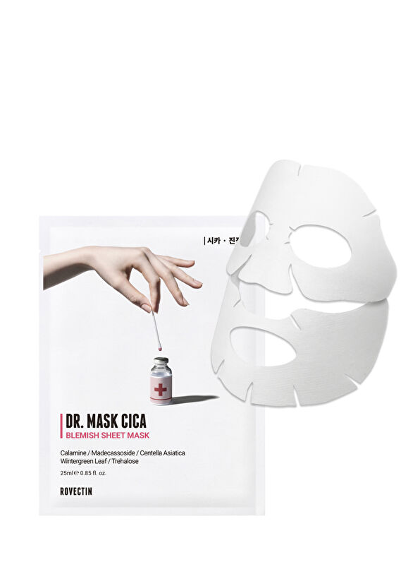 Rovectin Dr. Mask Cica Kalamin BHA ve Madecassoside İçeren Yatıştırıcı Yüz Maskesi 25 ml - 1